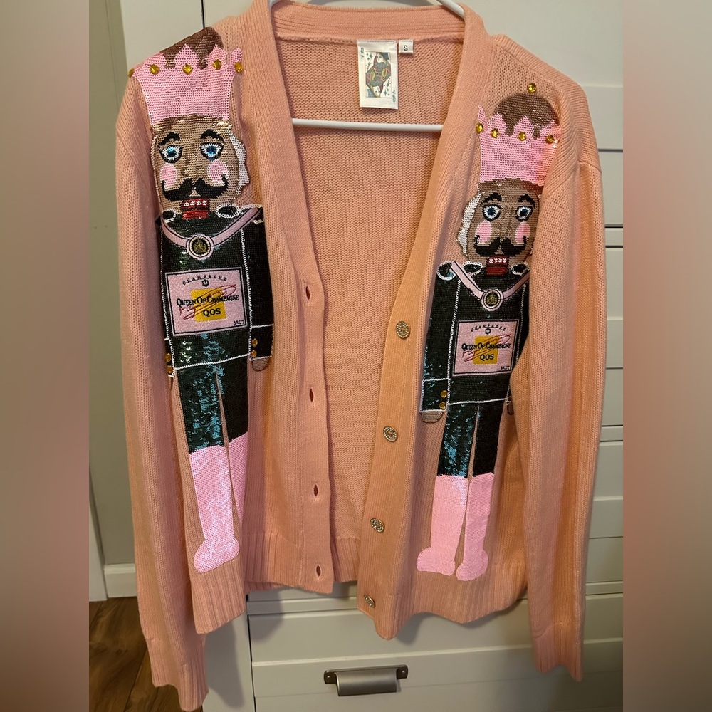 Queen of sparkles- Pink Knit Sweater